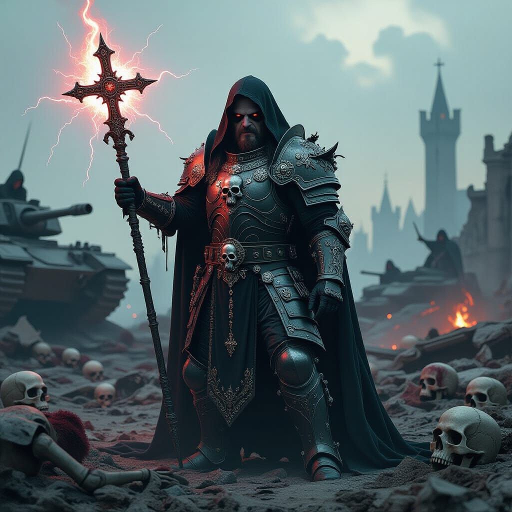 Ozzy Osbourne as Warhammer 40k Inquisitor on Grim Battlefiel...