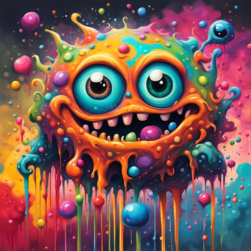 Whimsical Googly-Eyed Monster School Drop-Off