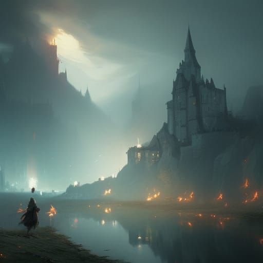 Burning before the castle