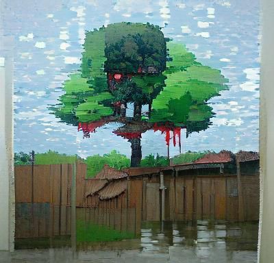 Colorful Retro Pixel Art Scene