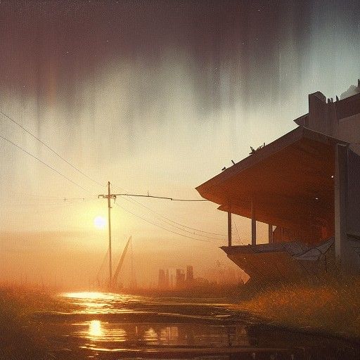 Night to Daylight: Impressionistic Aurora Landscape