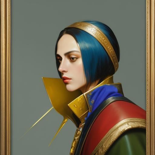 Dramatic Portrait in Expressionist Oil Paint Style