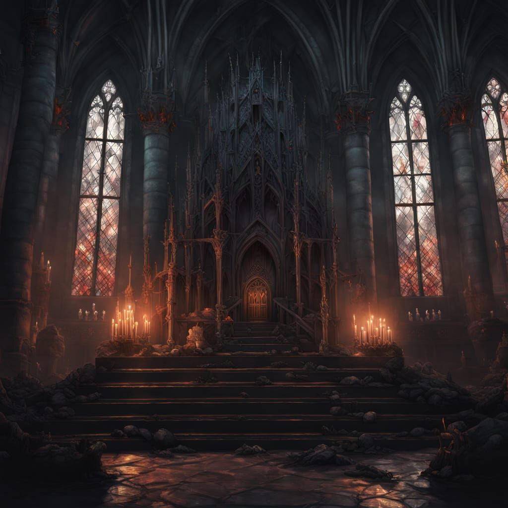 Gothic Vampire Queen on Thorn Throne