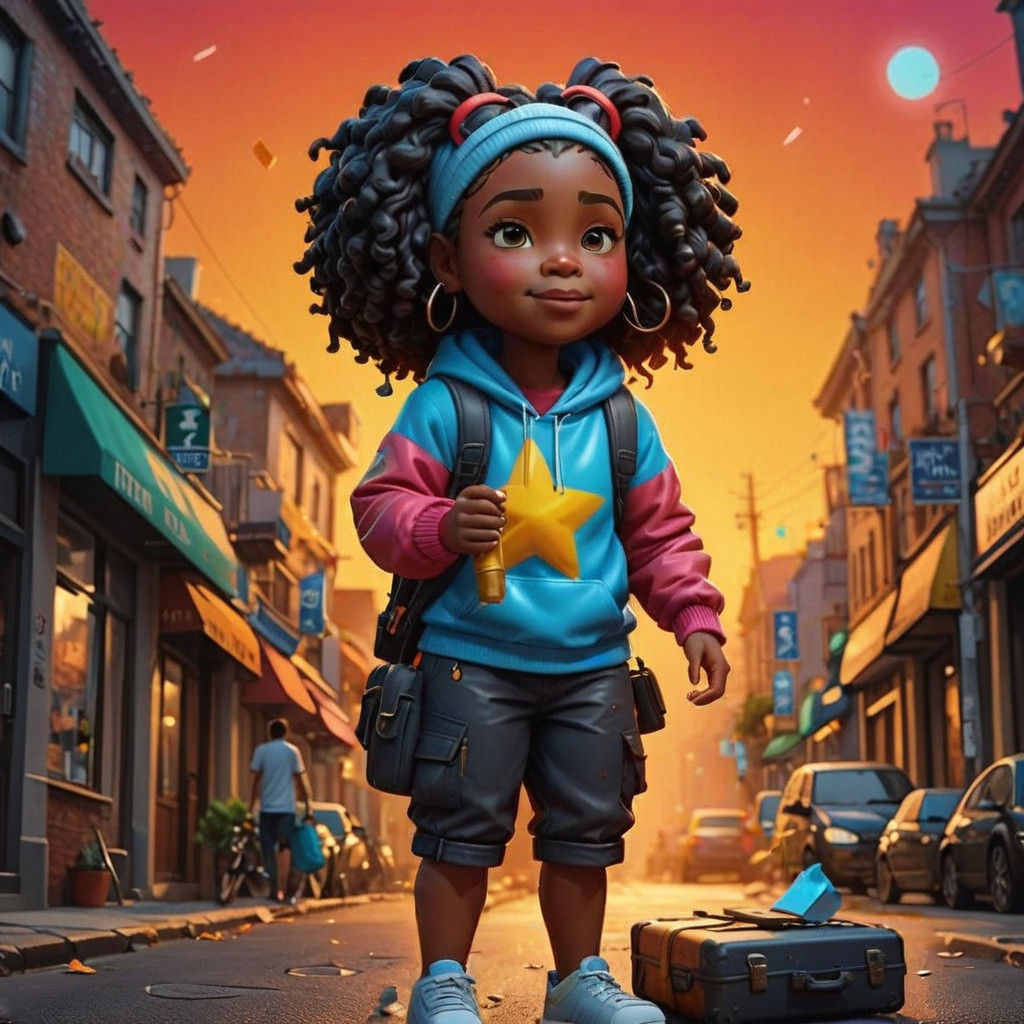 Fat Little Black Girl Joyfully Scrapbooks with Grandmother i...