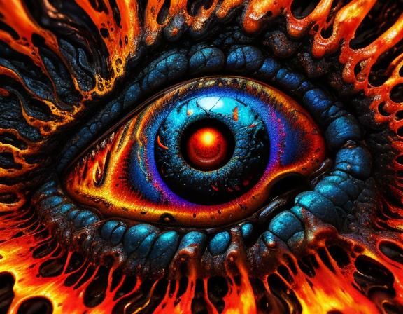 Lava Alien Eyes in Surreal Style