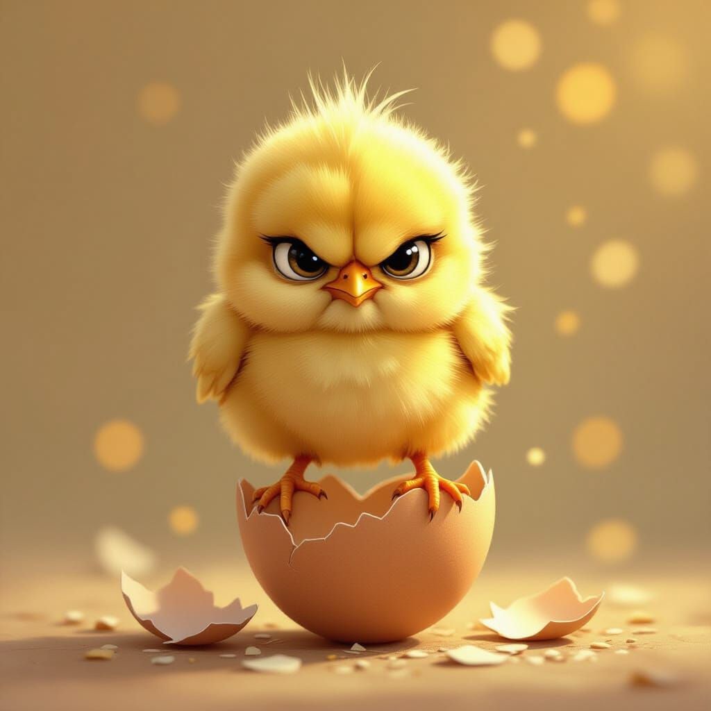 Angry Chick Defies Gravity in Children's Book Style