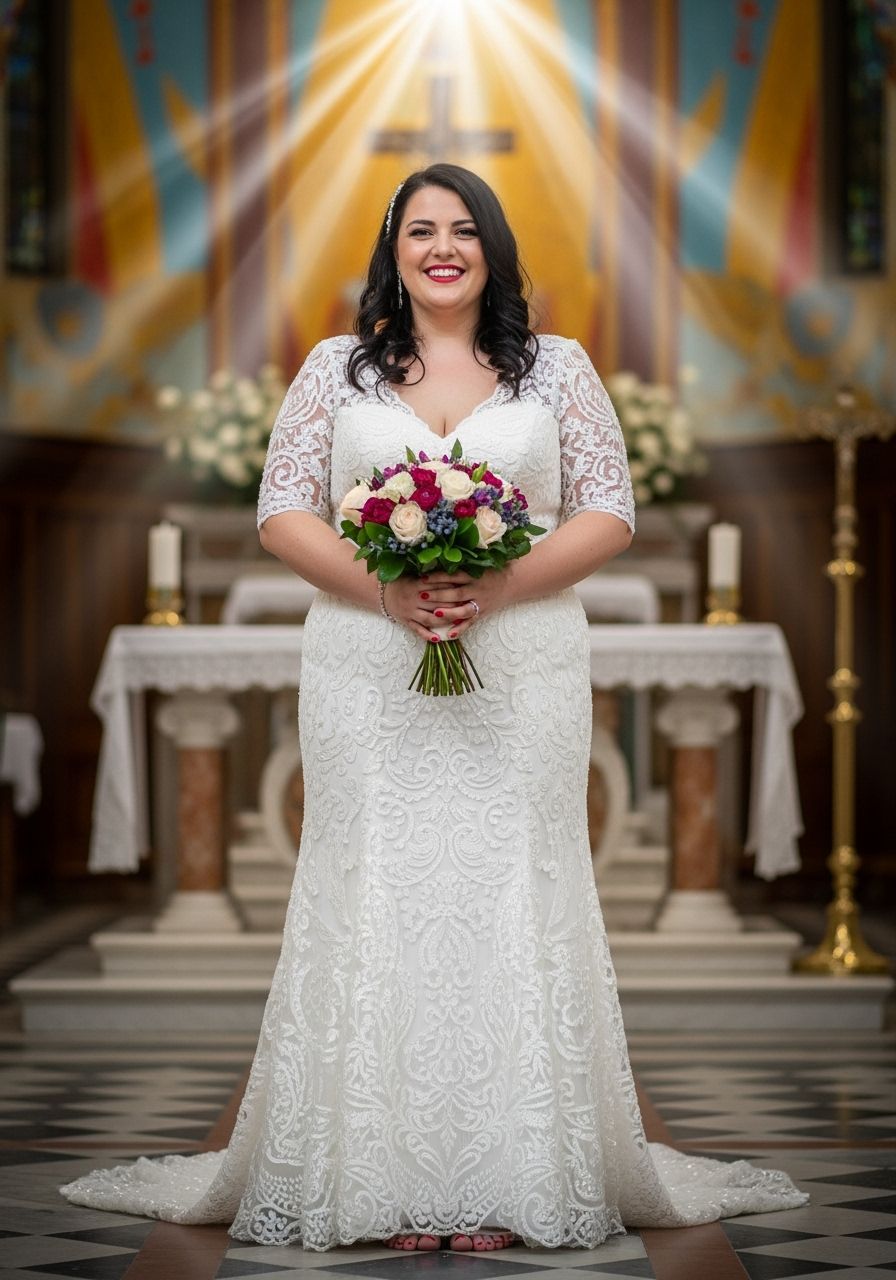 Italian Woman's Ornate Wedding Portrait