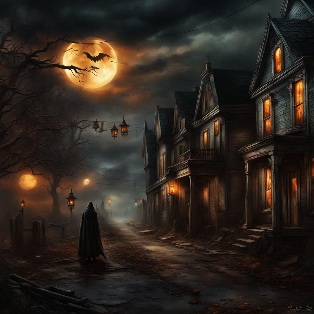 Hallows End: Halloween Night Horror in Airbrush Art