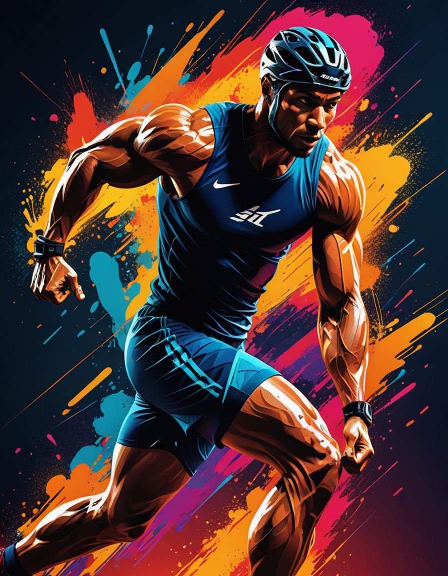 Dynamic Sports Poster: Athlete in Motion, High Impact