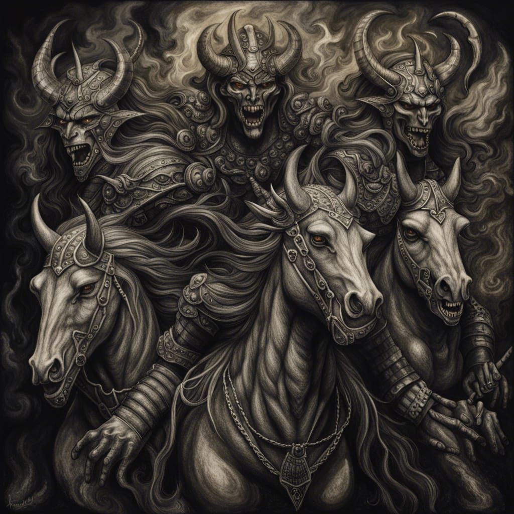 Demonic Four Horsemen of the Apocalypse