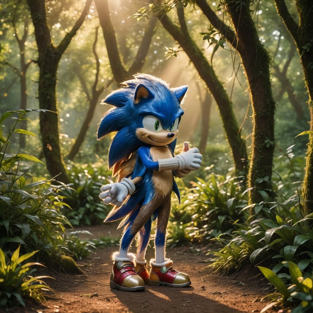 Sonic and Amy: A Warm Embrace in Golden Hour