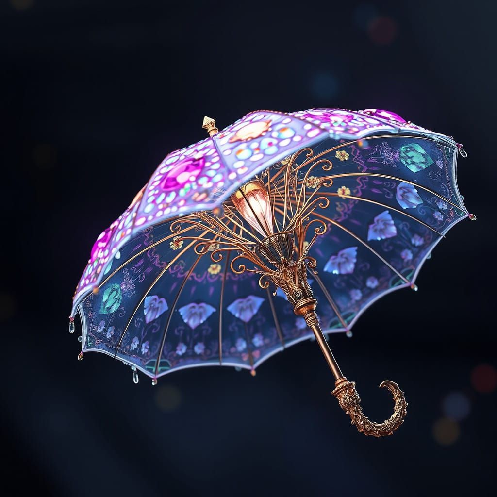 Ethereal Gemstone Umbrella Shines with Inner Radiance