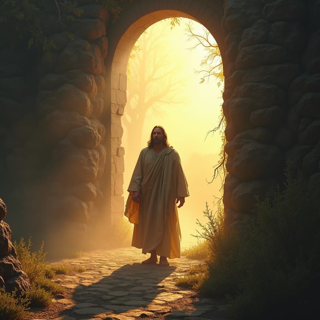 Jesus Calls Lazarus: A Matte Painting of Resurrection