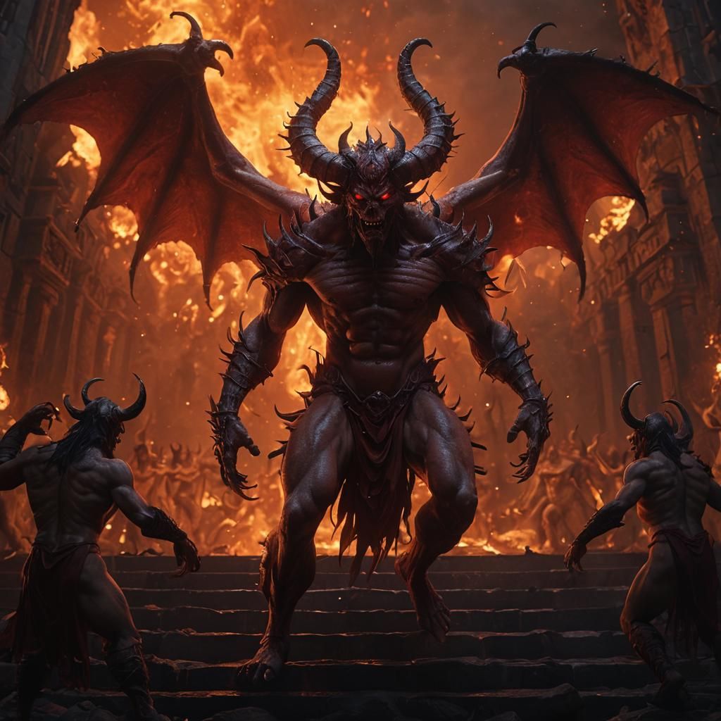 Demon in Dante's Inferno: Dark Fantasy Concept Art