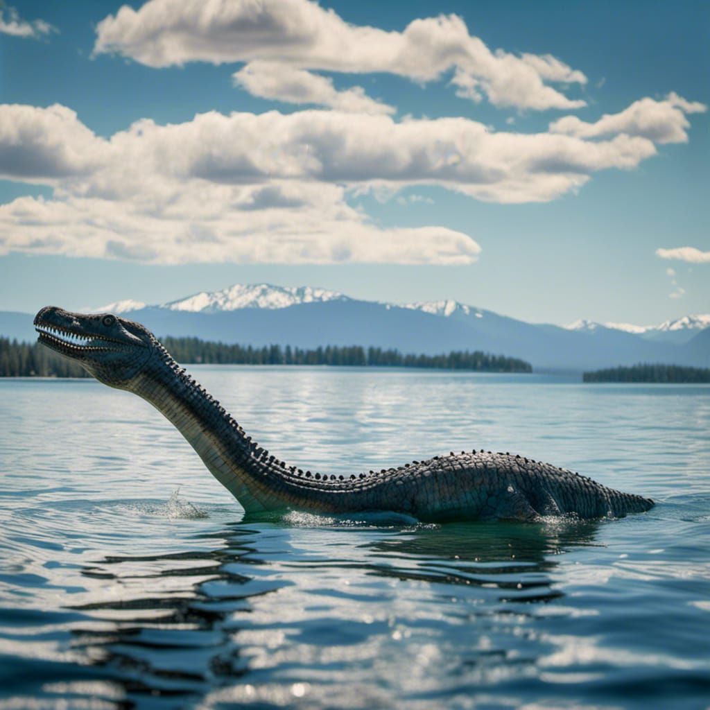 Plesiosaur Swims in Lake Tahoe: Wildlife Photography