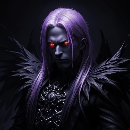 Dramatic Fallen Angel Amidst Dark Eerie Atmosphere