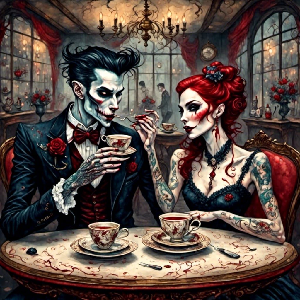 Liracone and Tongaminniku sharing the ceremonial vampire tea...
