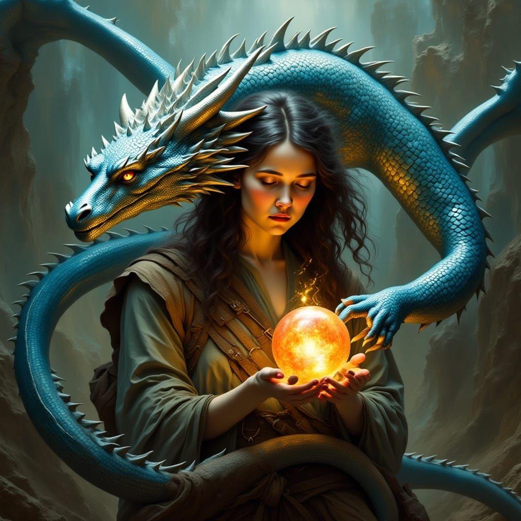 Luminous Silvering Photograph Ancient Wyvern Trader Treasure...