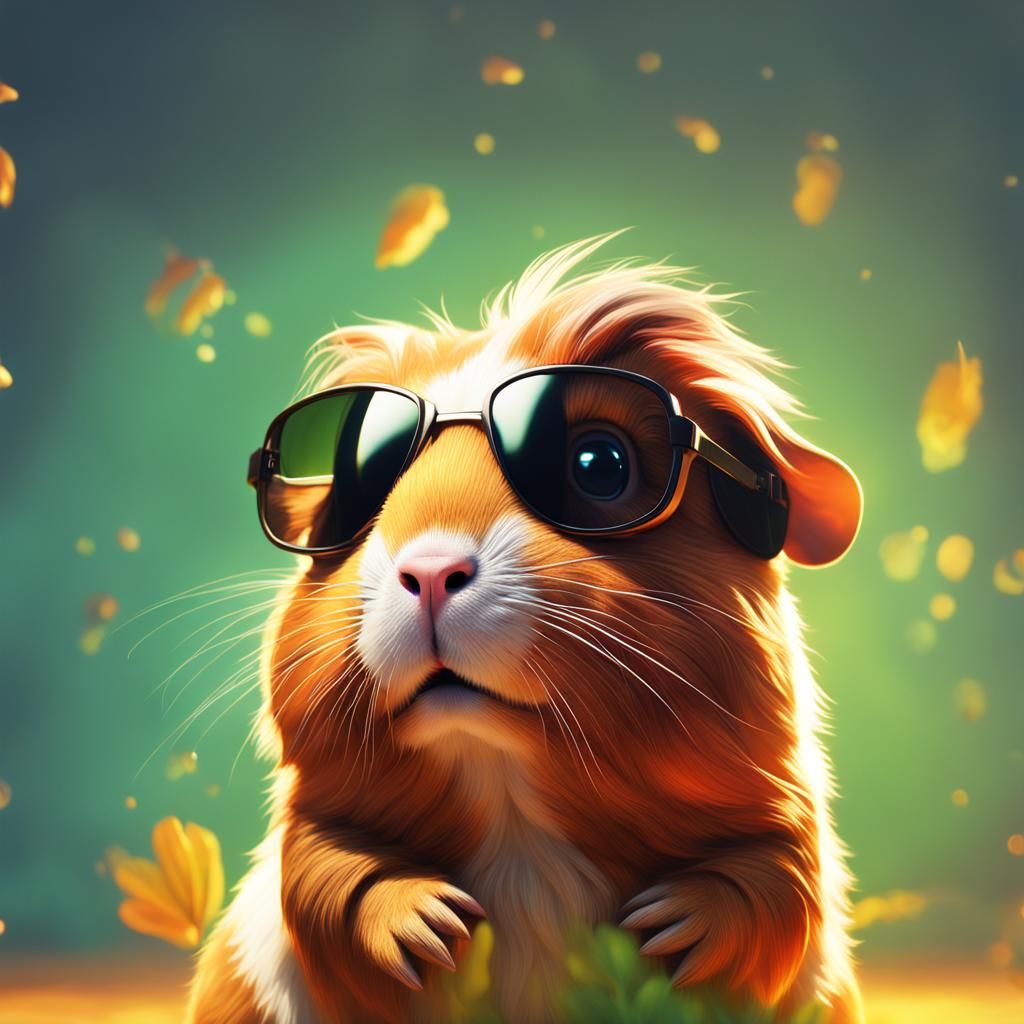 Guinea Pig in Sunglasses: Pixar-Style 3D Render