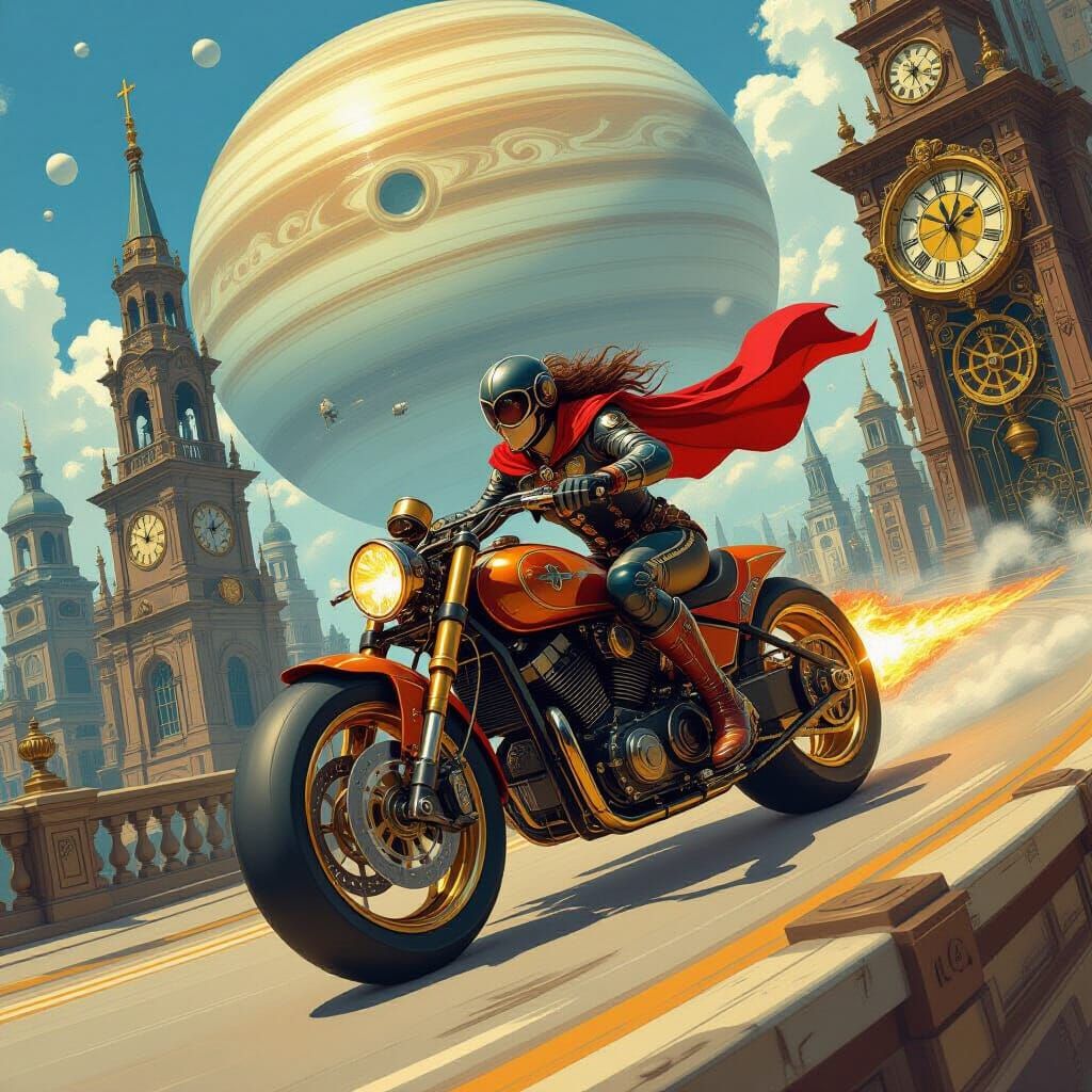 Steampunk Superhero's Saturn Time Race