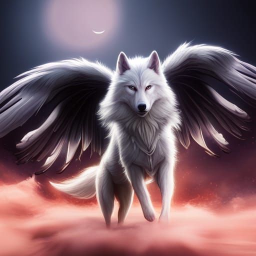 Feathered White Wolf: Fantasy Concept Art