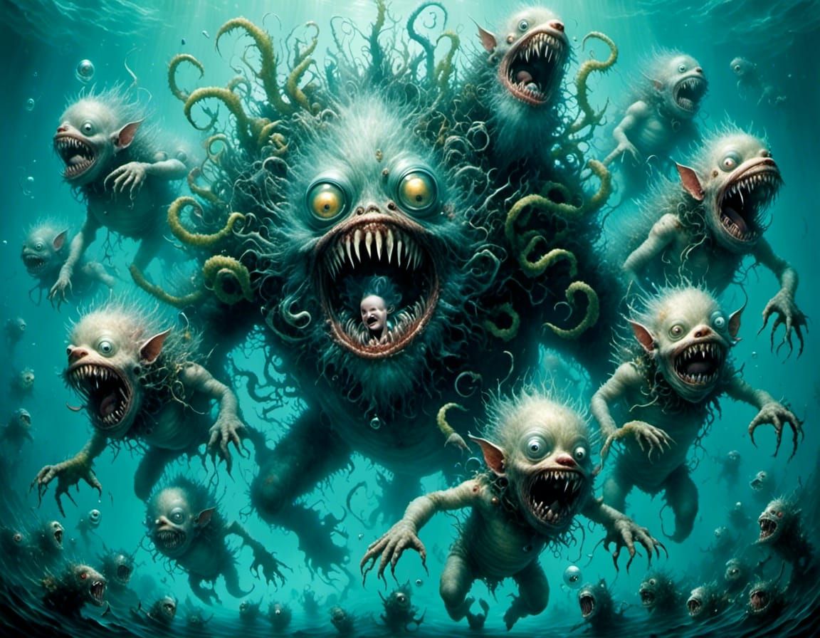 monster mom and her babies