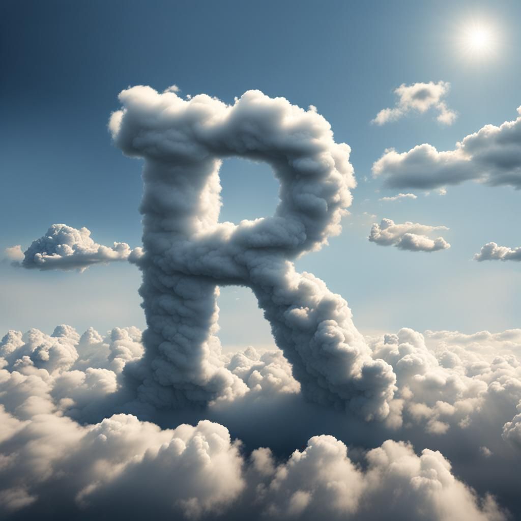 Cloud Formation: Letter R in Matte Painting Style