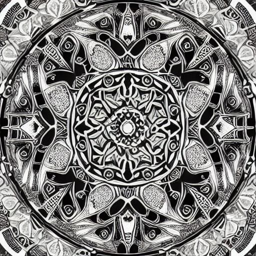Intricate Mandala Design: Detailed and Playful