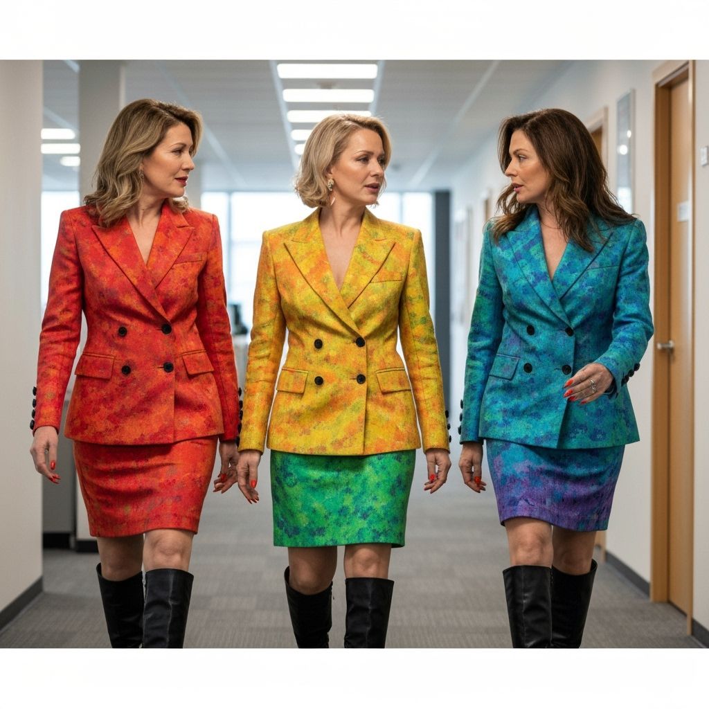 Rainbow Blazer Fashion in Digital Art Style