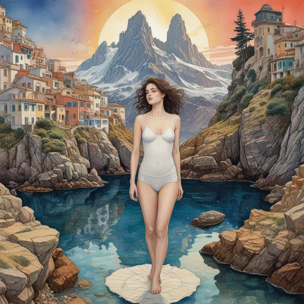 Vibrant Mathematical Realm in Whimsical Watercolour