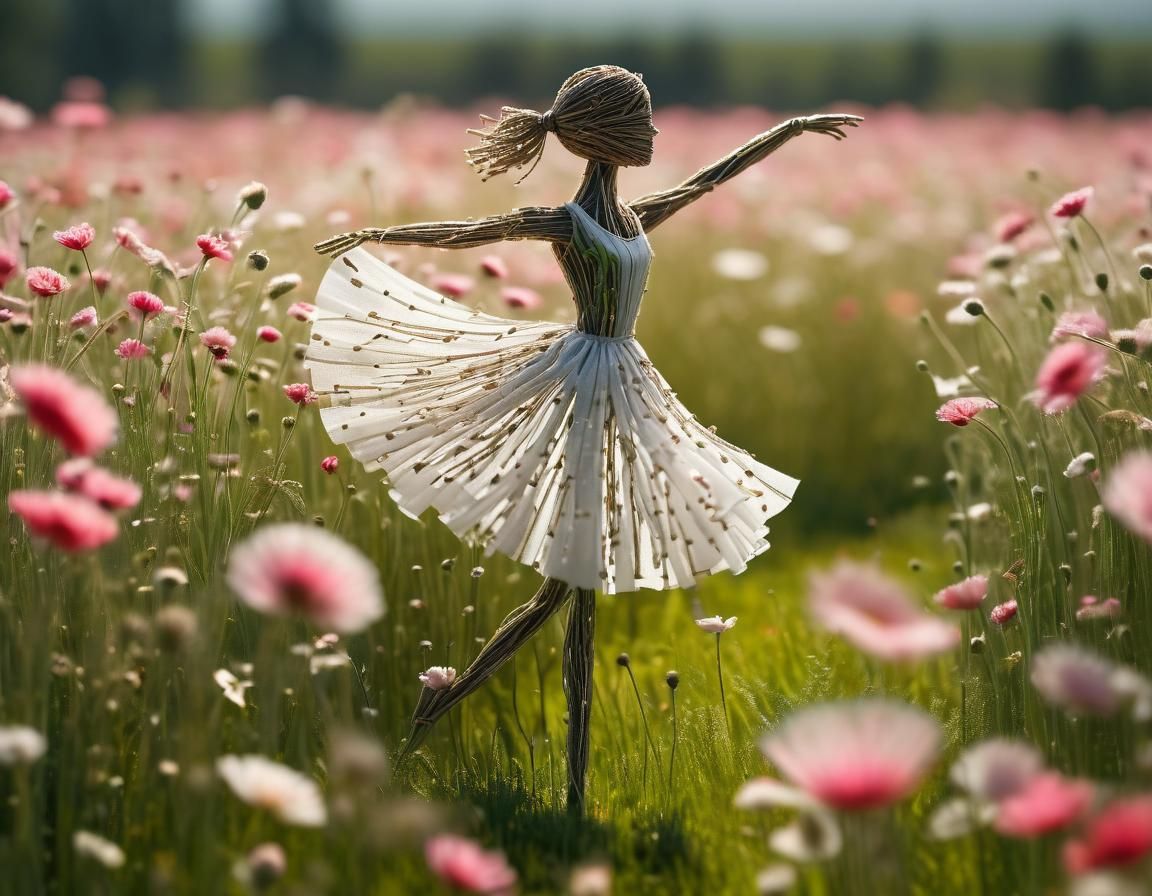 Ballerina Flower Stem in a Breezy Field