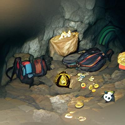 Treasure Backpack in Dark Cave