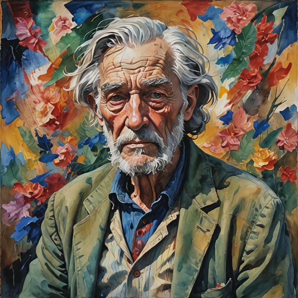 Wrinkled and Old: A Gouache Impressionist Masterpiece