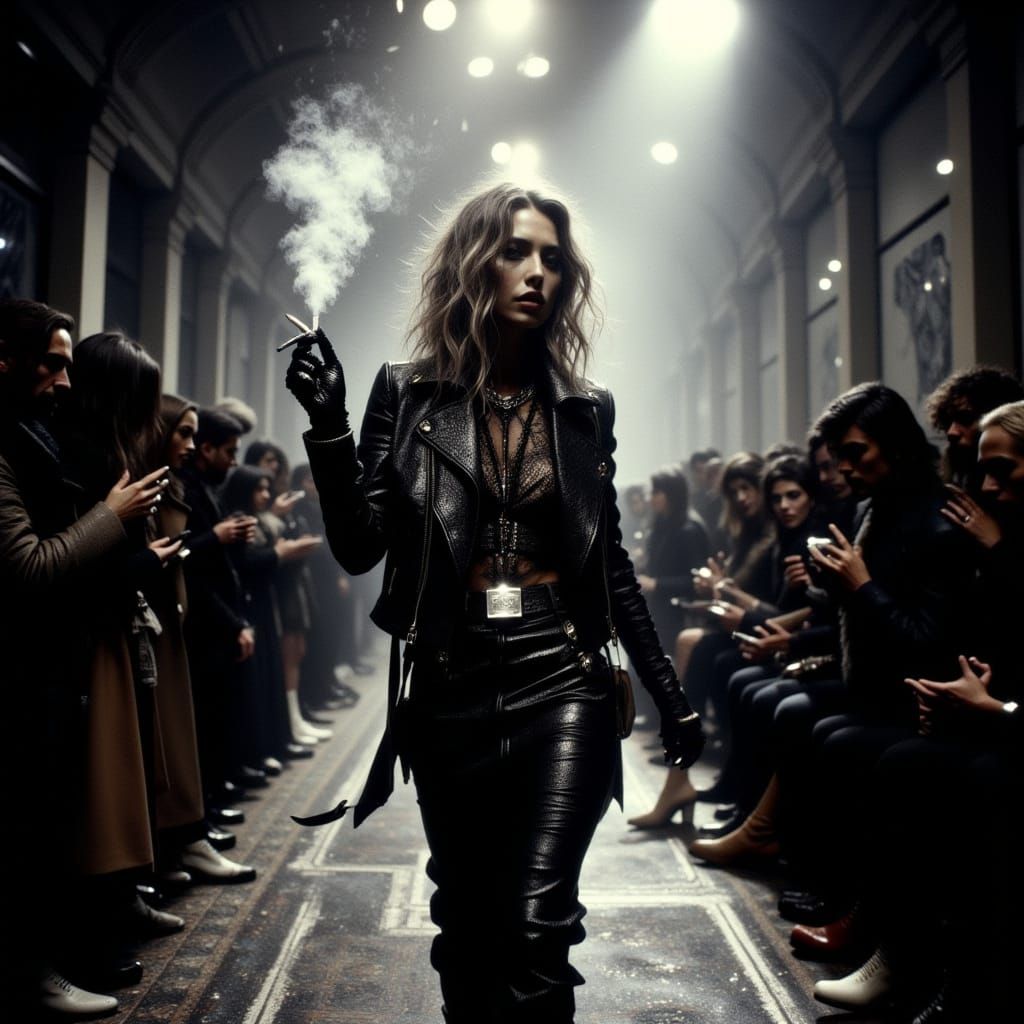 Kate Moss on Fashion Runway in 90s Style