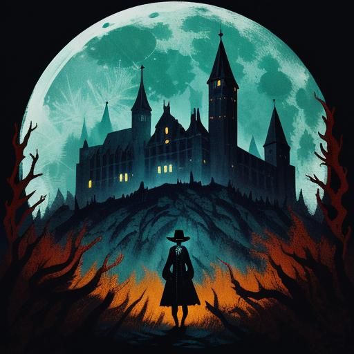 Plague Doctor in Folk Horror Landscape