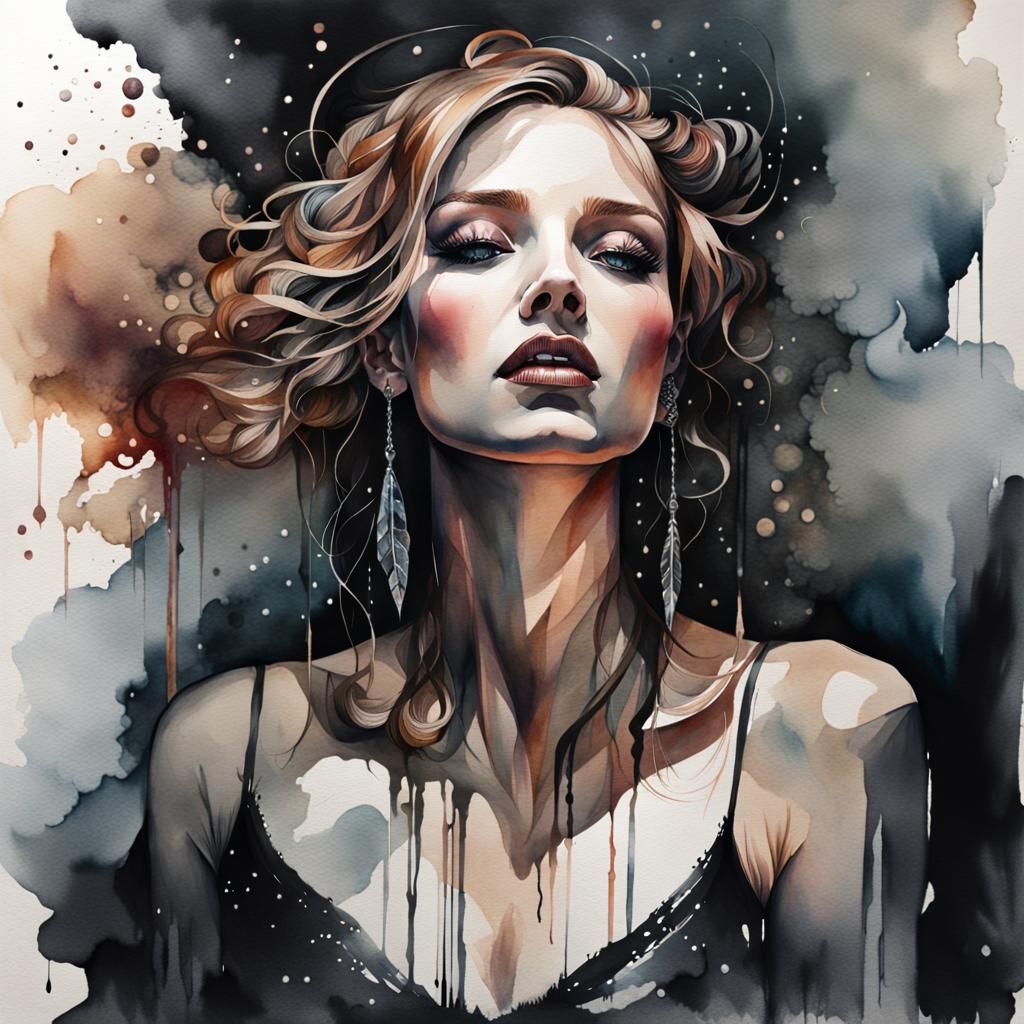 Gothic Surrealism: Self Doubt in Moody Watercolor