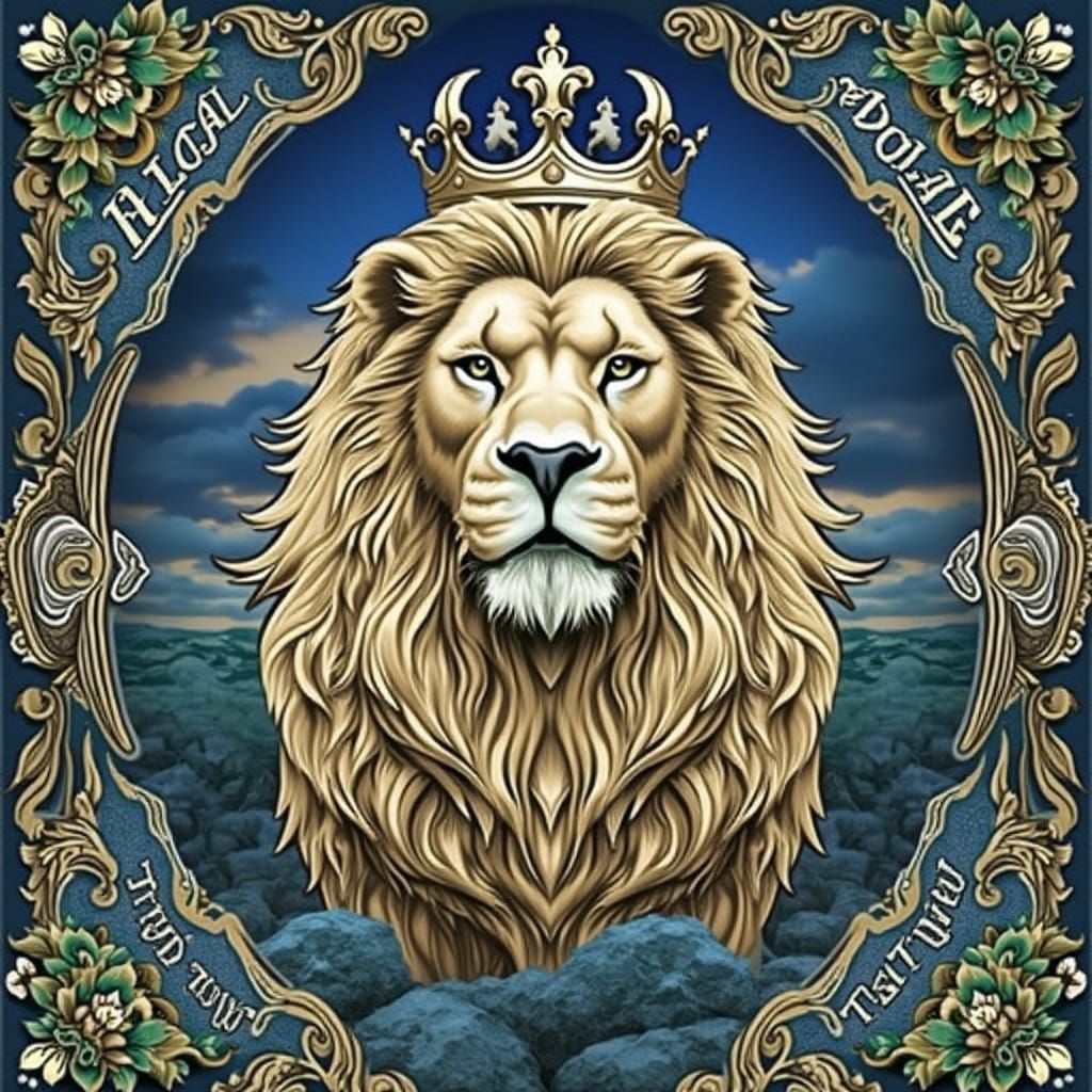 Majestic Lion King Rules Golden Savannah