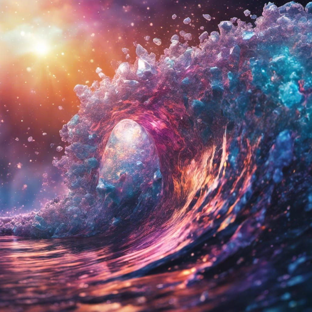 Galactic Crystal Waves in Hyperrealistic Style