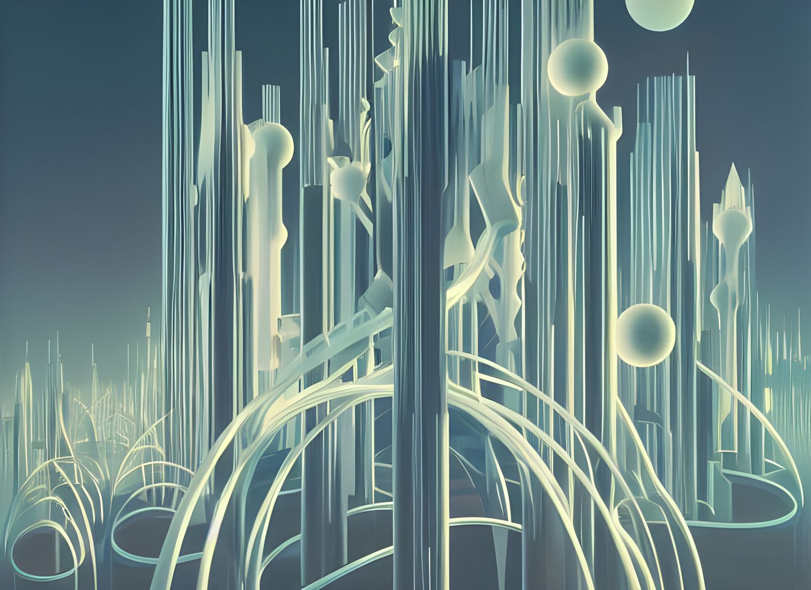 Futuristic Endless City with Brilliant Buildings