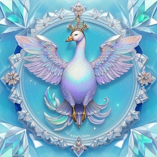 Crystal Goose Close-Up: Iridescent Macro Photography