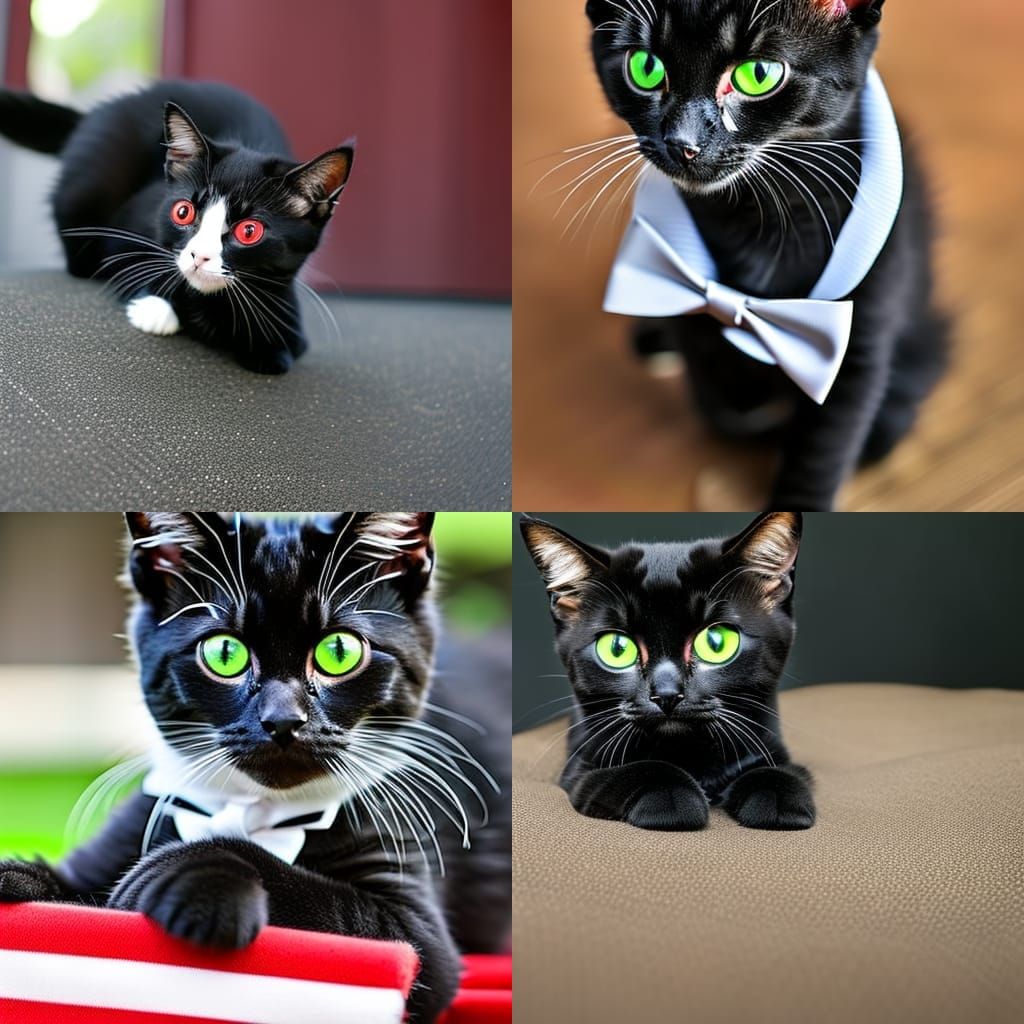 Kitten in Business Suit, High Resolution