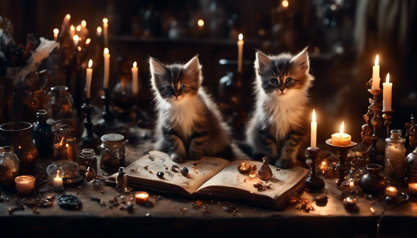 <lora:Minoucherie:1.0> Alchemy table sorcery artefacts candl...