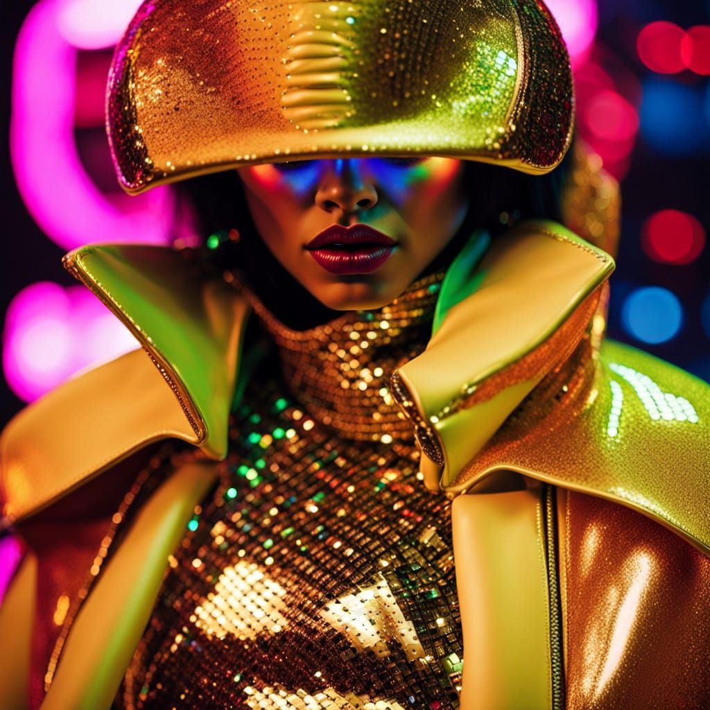 Cyberpunk Beauty: Glittering Disco Toad