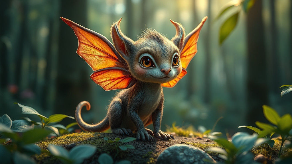 Winged Forest Creature in Detailed Digital Painting