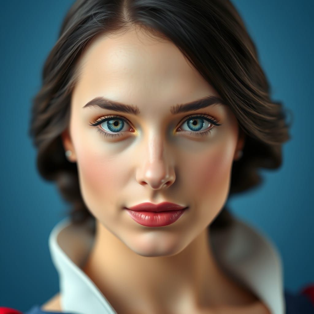 Regal Young Woman in Hyper-Realistic Portrait
