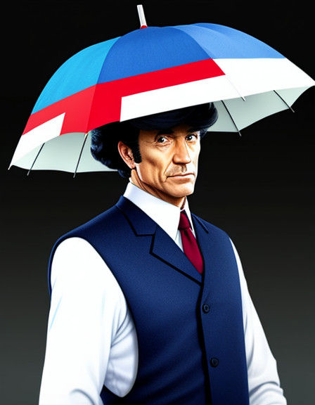 Umbrella Toupee: A Conceptual AI Art Image