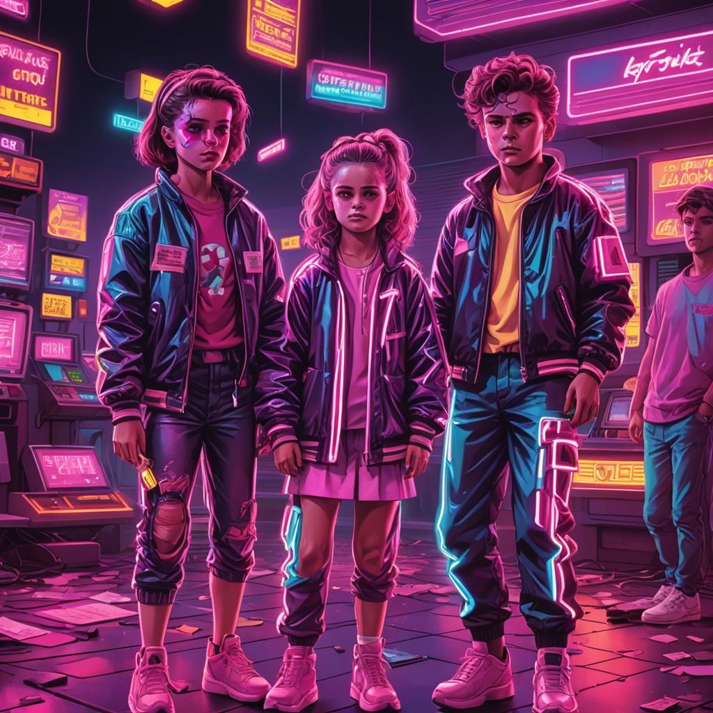 Synthwave Neon Retro: Children Affected by Money