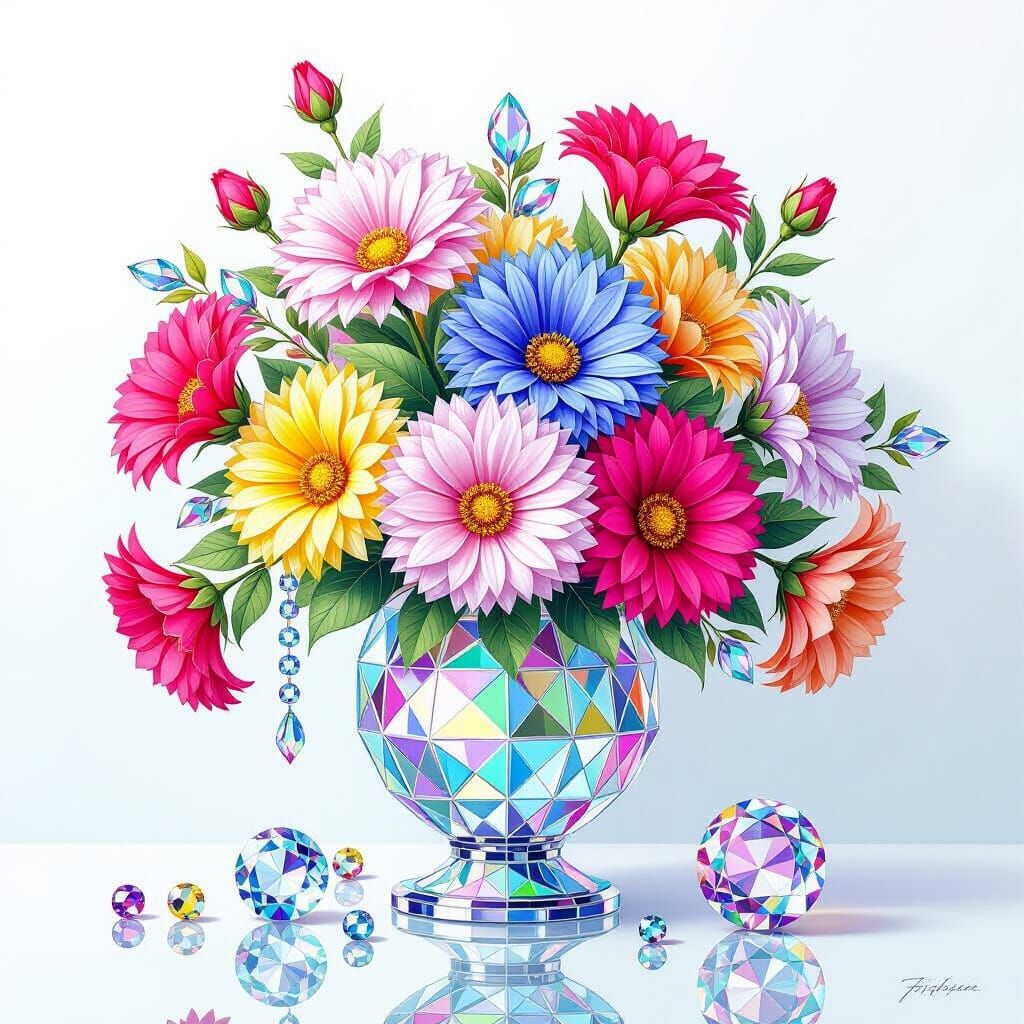 Elegant Still Life: Mercury, Holograms, and Asters