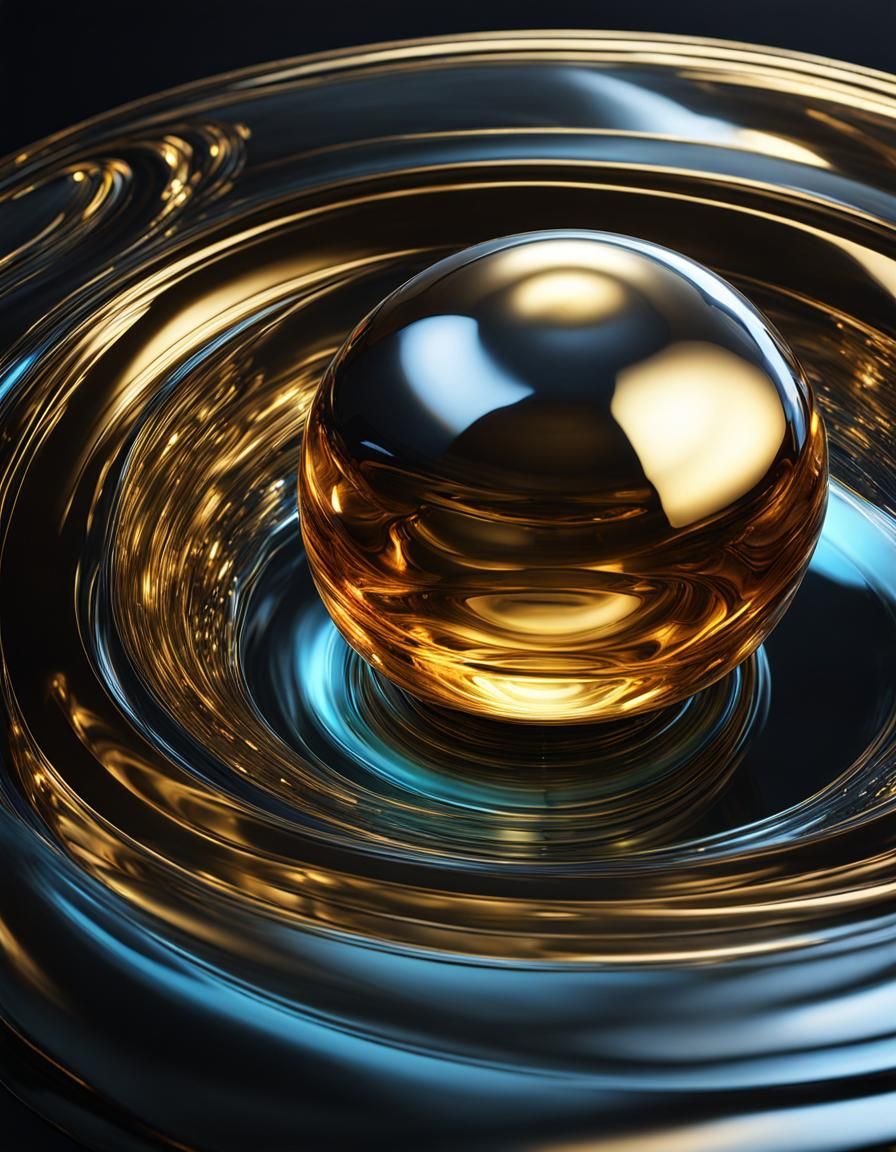 Enchanting Crystal Ball with Silver and Gold