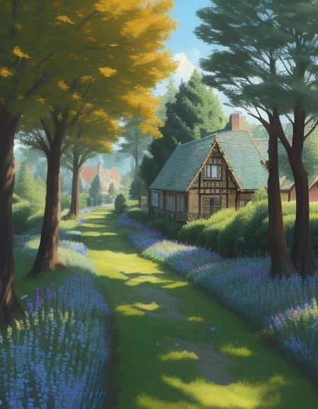 Whimsical Victorian Village in Rolling Meadow